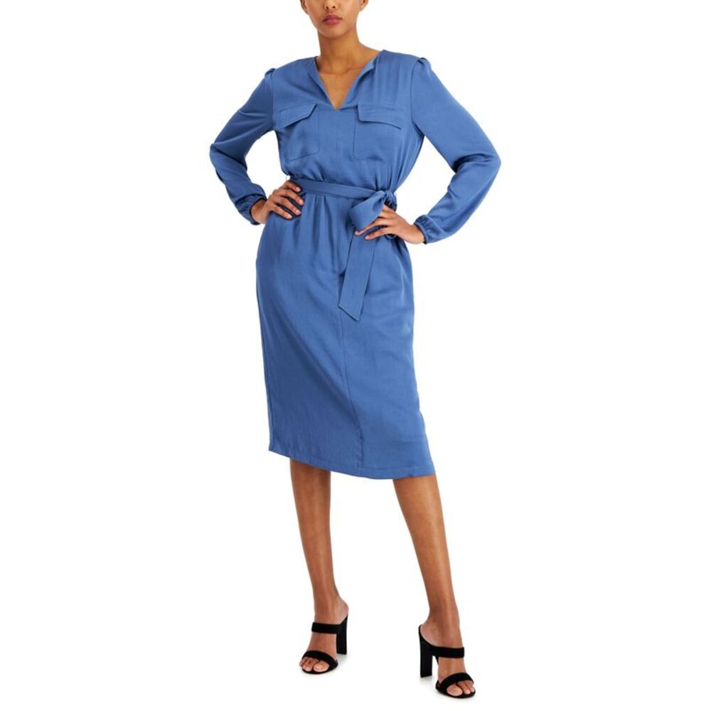Alfani Satin Utility Shirtdress